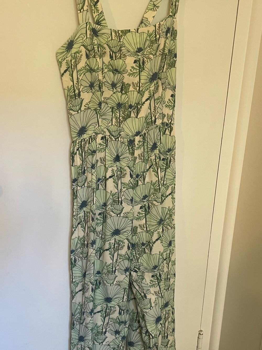 kate quinn Cream and Green Floral Jumpsuit